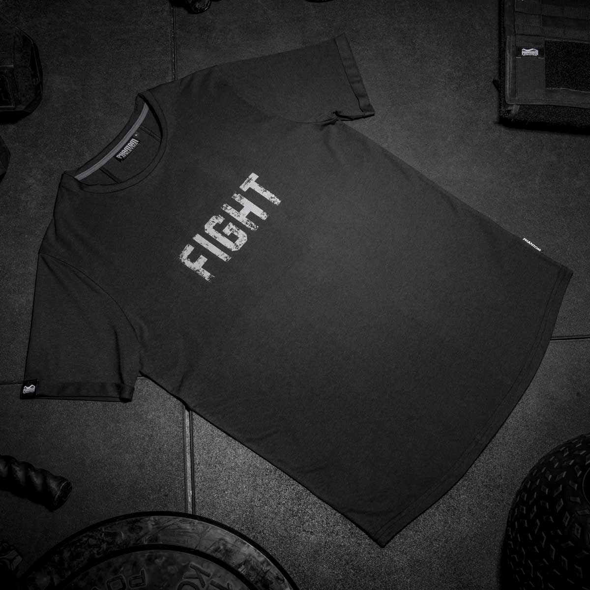 Férfi edző póló - FIGHT - Fekete