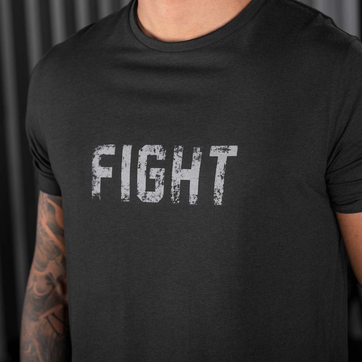 Férfi edző póló - FIGHT - Fekete